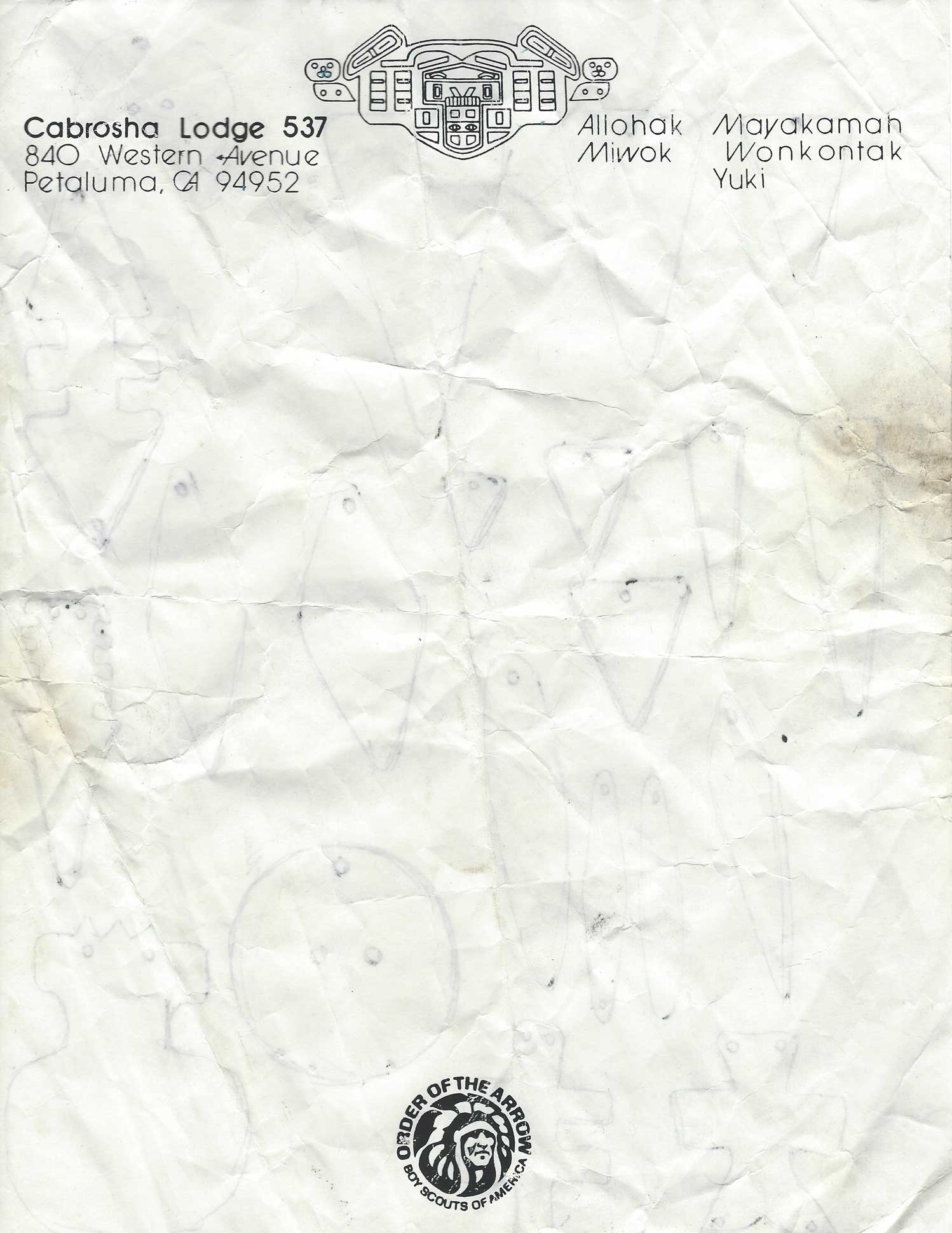 Old Cabrosha Lodge Letterhead found in old boxes Cabrosha Letterhead